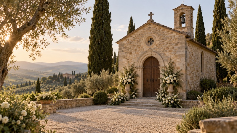 Piccola chiesa tra gli ulivi, immagine illustrativa
